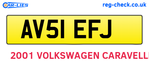 AV51EFJ are the vehicle registration plates.