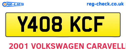 Y408KCF are the vehicle registration plates.