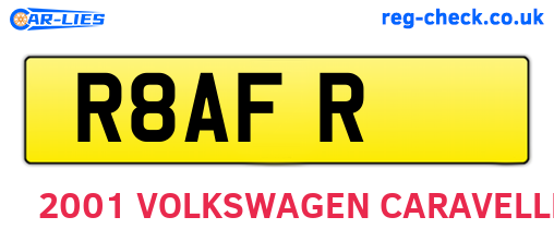 R8AFR are the vehicle registration plates.