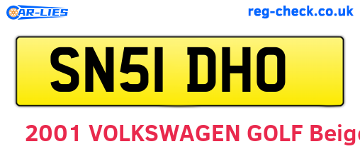 SN51DHO are the vehicle registration plates.