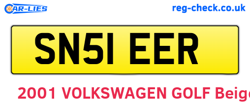 SN51EER are the vehicle registration plates.