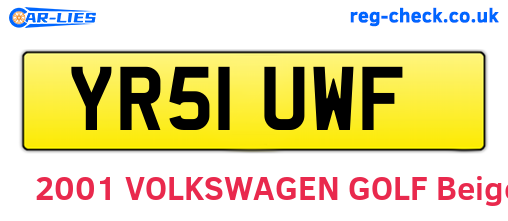 YR51UWF are the vehicle registration plates.