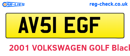AV51EGF are the vehicle registration plates.