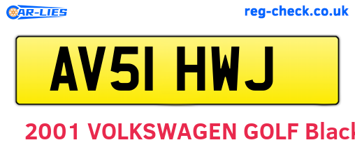 AV51HWJ are the vehicle registration plates.