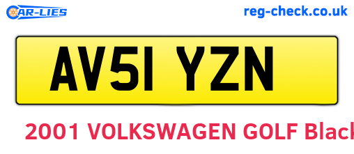 AV51YZN are the vehicle registration plates.