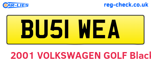 BU51WEA are the vehicle registration plates.