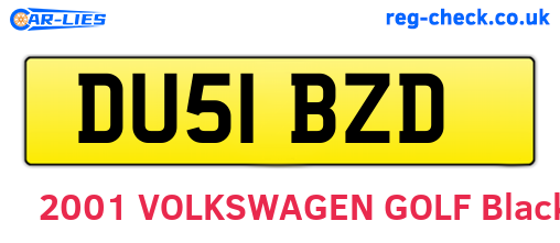DU51BZD are the vehicle registration plates.