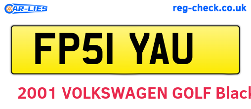 FP51YAU are the vehicle registration plates.