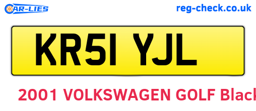 KR51YJL are the vehicle registration plates.