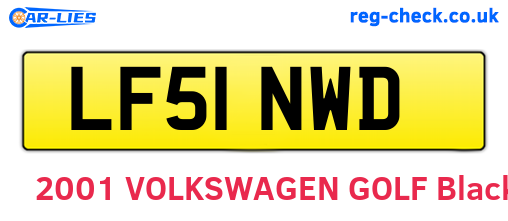 LF51NWD are the vehicle registration plates.