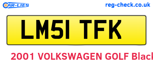 LM51TFK are the vehicle registration plates.