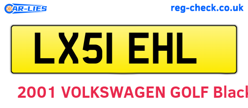 LX51EHL are the vehicle registration plates.