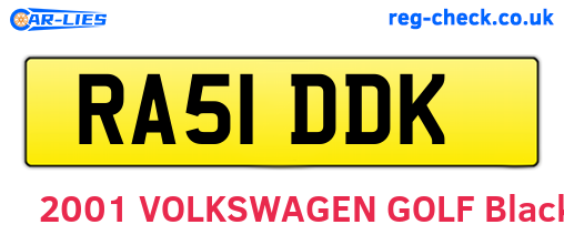 RA51DDK are the vehicle registration plates.