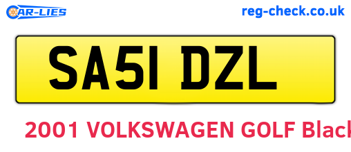 SA51DZL are the vehicle registration plates.