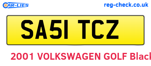 SA51TCZ are the vehicle registration plates.