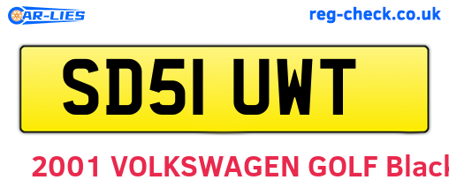 SD51UWT are the vehicle registration plates.