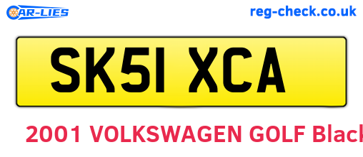 SK51XCA are the vehicle registration plates.