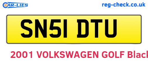 SN51DTU are the vehicle registration plates.