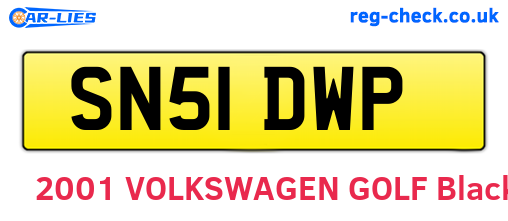 SN51DWP are the vehicle registration plates.