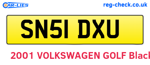 SN51DXU are the vehicle registration plates.