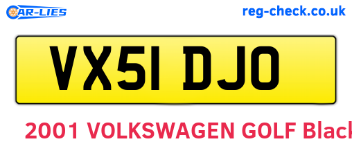 VX51DJO are the vehicle registration plates.