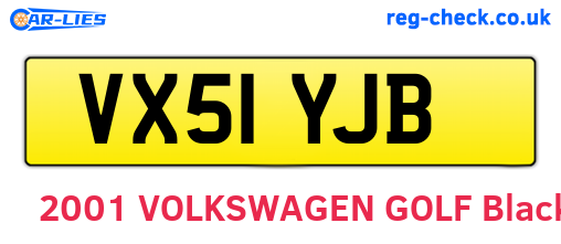 VX51YJB are the vehicle registration plates.
