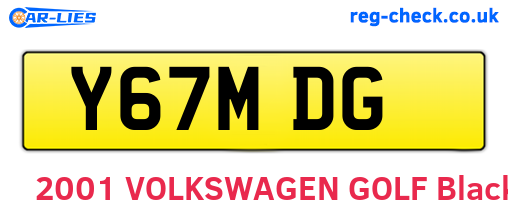 Y67MDG are the vehicle registration plates.