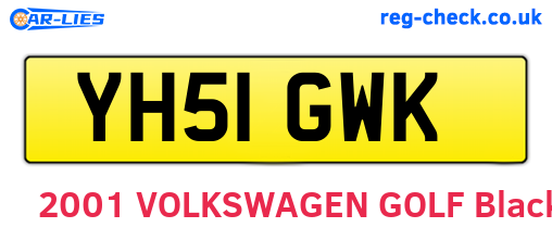YH51GWK are the vehicle registration plates.
