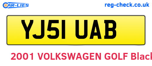 YJ51UAB are the vehicle registration plates.