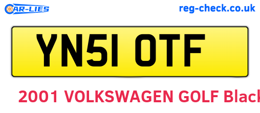 YN51OTF are the vehicle registration plates.
