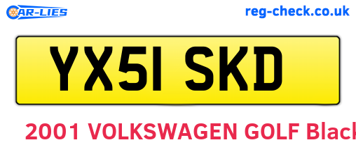 YX51SKD are the vehicle registration plates.