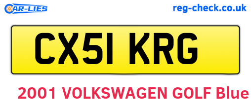 CX51KRG are the vehicle registration plates.
