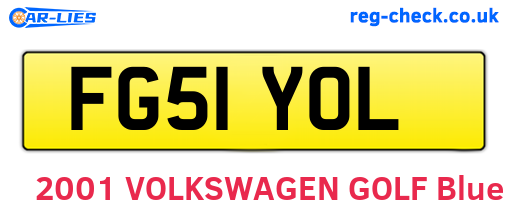 FG51YOL are the vehicle registration plates.