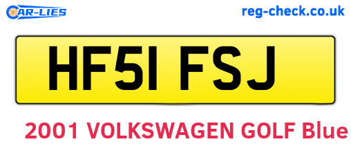 HF51FSJ are the vehicle registration plates.