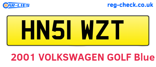 HN51WZT are the vehicle registration plates.