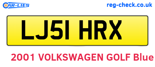LJ51HRX are the vehicle registration plates.