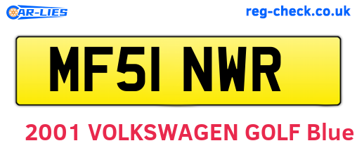 MF51NWR are the vehicle registration plates.