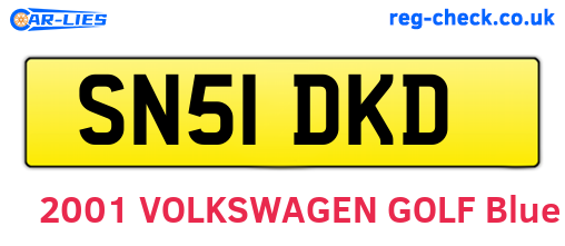 SN51DKD are the vehicle registration plates.