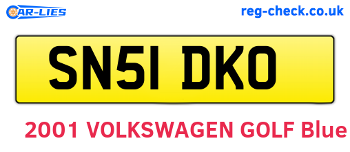 SN51DKO are the vehicle registration plates.