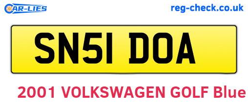 SN51DOA are the vehicle registration plates.