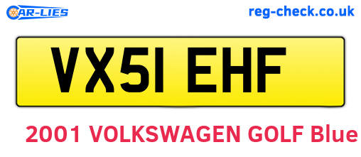 VX51EHF are the vehicle registration plates.