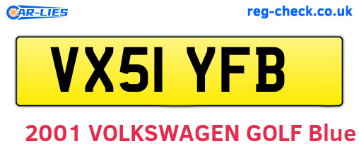 VX51YFB are the vehicle registration plates.