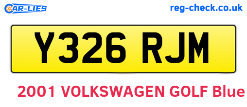 Y326RJM are the vehicle registration plates.