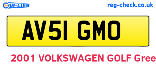AV51GMO are the vehicle registration plates.
