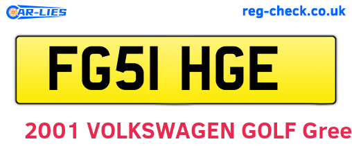 FG51HGE are the vehicle registration plates.