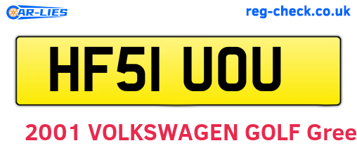 HF51UOU are the vehicle registration plates.