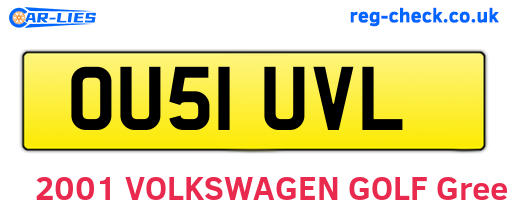 OU51UVL are the vehicle registration plates.