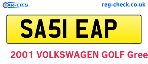 SA51EAP are the vehicle registration plates.