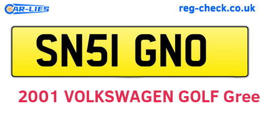 SN51GNO are the vehicle registration plates.
