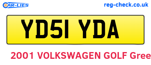 YD51YDA are the vehicle registration plates.